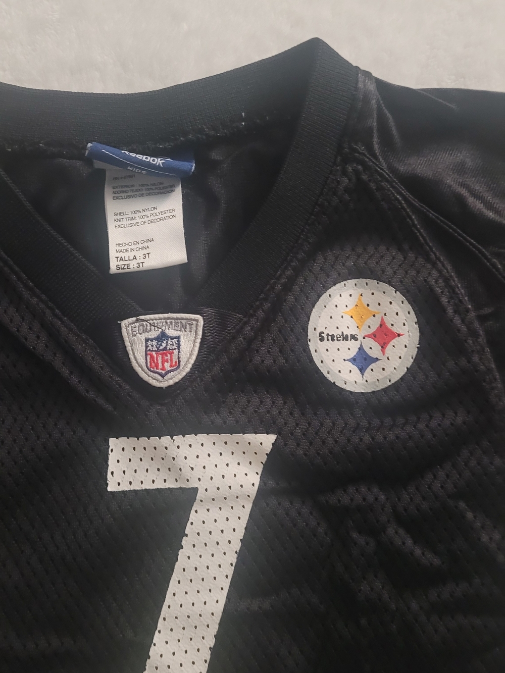 Reebok Kids Pittsburgh Steelers #7 Black & Gold Jersey